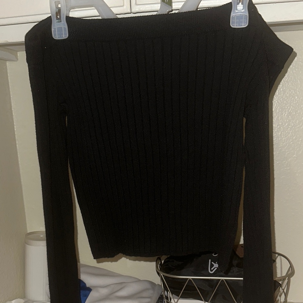 Aerie Black Off-Shoulder Sweater